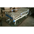 Two Manual Cranks Medical Bed with One Infusion and Four Casters